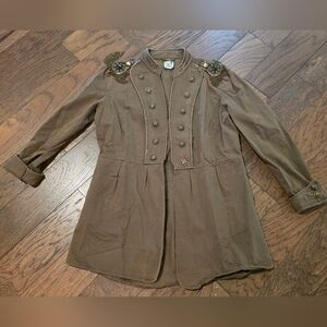 Jaded Gypsy Good Times Military Style Army Green/Brown Jacket Size S/M Never Wor